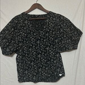 Floral Black Women's Top